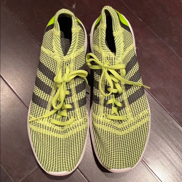 neon green adidas sneakers